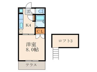 レスト若園の物件間取画像